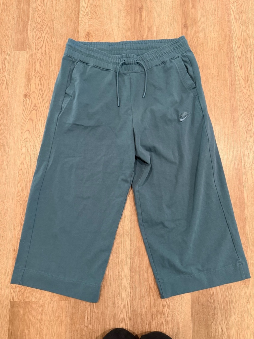 Nike Teal Crop Track Pants with Drawstring